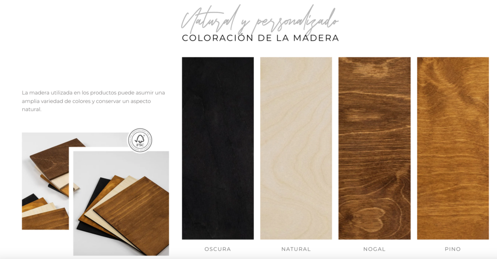 Catálogo de coloración de madera natural para álbumes fotográficos